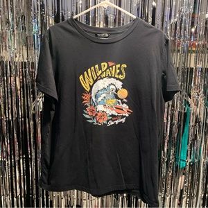 Shein Skeleton Surfer Black T-Shirt Size 1X